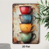 Kovová cedule Hrnky na kávu 30 x 20 cm