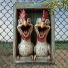 Kovová cedule Dvě veselé slepice 30 x 20 cm