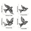 4 x kovová dekorace ptáka různé velikosti