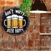 Nástěnná kovová cedule Nebuď smutný, buď beer průměr 20 cm