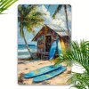Kovová cedule Tropický surfařův ráj 30 x 20 cm