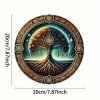 Kovová kulatá cedule Strom života. Průměr 20 cm