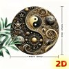 2D Kulatá kovová cedule Yin yang . Průměr 20 cm