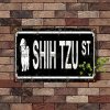 Kovová nástěnná cedule Shih tzu street 30 x 20 cm