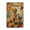 Kovová nástěnná cedule Welcome pes a kočka 30 x 20 cm