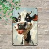 Kovová nástěnná cedule Veselá kravička 20 x 30 cm