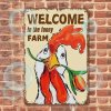 Plechová cedule Vítej na šťastné farmě 30 x20cm