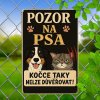 Kovová cedule Kočka a pes 30 x 20 cm