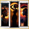 Soubor tří obrazů na plátně Africké ženy