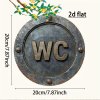 2D kulatá plechová cedule Wécéčko. pr. 20 cm