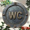 2D kulatá plechová cedule Wécéčko. pr. 20 cm