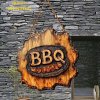 2D kulatá dřevěná cedule BBQ pr. 25 cm