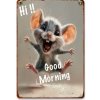 2D plechová cedule Dobré ráno s myškou 20 x 30 cm