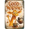 2D plechová cedule Dobré ráno s žirafou 20 x 30 cm