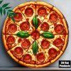 Kulatá plechová cedule Pizza feferonka. průměr 20 cm