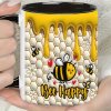KERAMICKÝ HRNEK  BEE HAPPY ČERNÝ VNITŘEK  325 ML