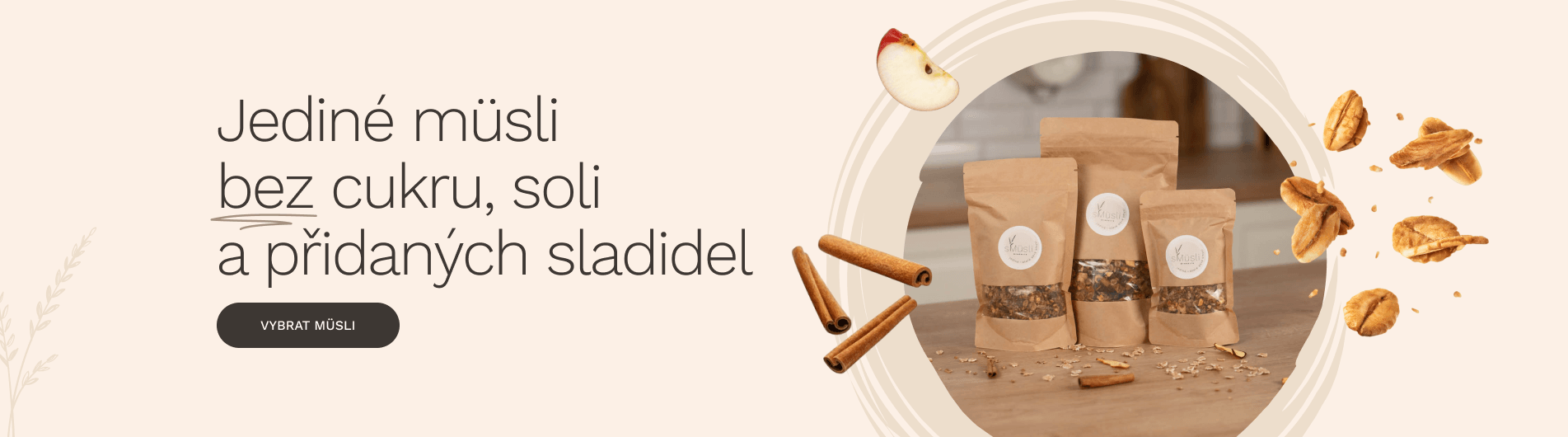 Jediné müsli bez cukru, soli a přidaných sladidel