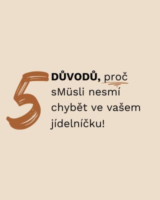Proč si zamilujete sMüsli na první ochutnání? ♥ Tady máte hned 5 důvodů! 👇 ✅ Bez přidaného cukru, sladidel a soli – jediná...