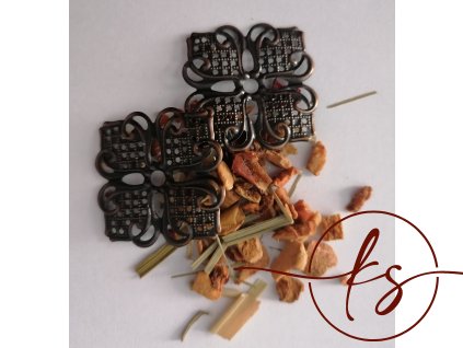 Filigrán / kovový výřez zdobený 35x35 mm, barva: bronz, měď, stříbná