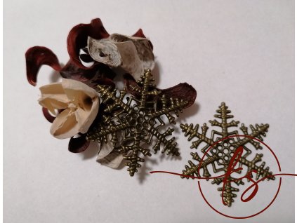 Filigrán sněhová vločka 45×45 mm, bronz