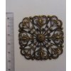 Filigrán / kovový výřez se srdíčky 50x50 mm, bronz