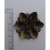Filigránová vícevrstvá kytička antická 45x42 mm, bronzová