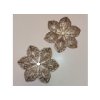 Filigránový květ kovový 60x53 mm, barva: bronzová a stříbrná