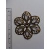 Filigrán / kovový výřez květinový 60x54 mm, v barvách: bronz a měď