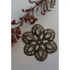 Filigrán / kovový výřez květinový 60x54 mm, v barvách: bronz a měď