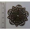 Filigrán / kovový výřez květinový 46 mm, barva: bronz, stříbrná