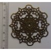 Filigrán / kovový výřez květinový ozdobný 55 mm, bronz