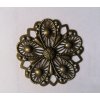 Filigrán / kovový výřez květinový 48 mm, bronz