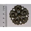 Filigrán / kovový výřez květinový 48 mm, bronz