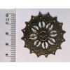 Filigrán kulatý antický květinový 43 mm, barvy: bronz, měď a stříbrná