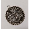 Přívěsek kulatý starožitný strom života 3,4 x 2,9 cm, stříbrná