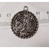Přívěsek kulatý starožitný strom života 3,4 x 2,9 cm, stříbrná