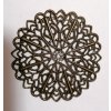 Filigrán kovový kulatý květinový 52 mm, bronz