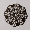 Filigrán / kovový výřez květinový 41 mm, bronz