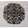 Filigrán / kovový výřez květinový 56 mm, bronz