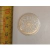 Filigrán / kovový výřez kulatý s květinovým vzorem 31 mm, stříbrný