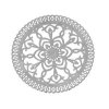 Filigrán / kovový výřez kulatý s květinovým vzorem 31 mm, stříbrný