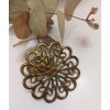 Filigrán starožitný květinový 60 mm, bronz