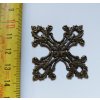 Filigrán antický ve tvaru kříže 56x56 mm, bronz
