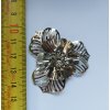 Filigránová vícevrstvá kytička antická 48x47 mm, bronzová a stříbrná