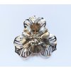 Filigránová vícevrstvá kytička antická 48x47 mm, bronzová a stříbrná