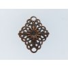 Filigrán kabošon symetrický antický 47x40 mm, měď