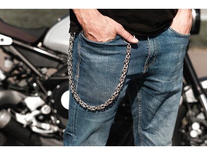 Masivní ocelový řetěz s byzantským pletením (varianta 8 a 12 mm)