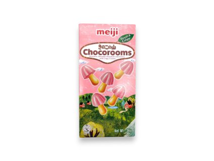 8888077105765 620 02 MEIJI Strawberry Chocolate Biscuits Chocorooms 36g MEIJI mansikkasuklaakeksit 36g