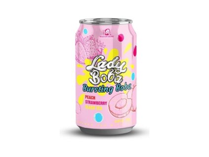 6536 lady boba peach strawberry bubble tea 320ml