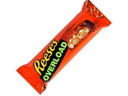 Reese's Overload čokoládová tyčinka s arašídovým máslem, karamelem a preclíky 42 g